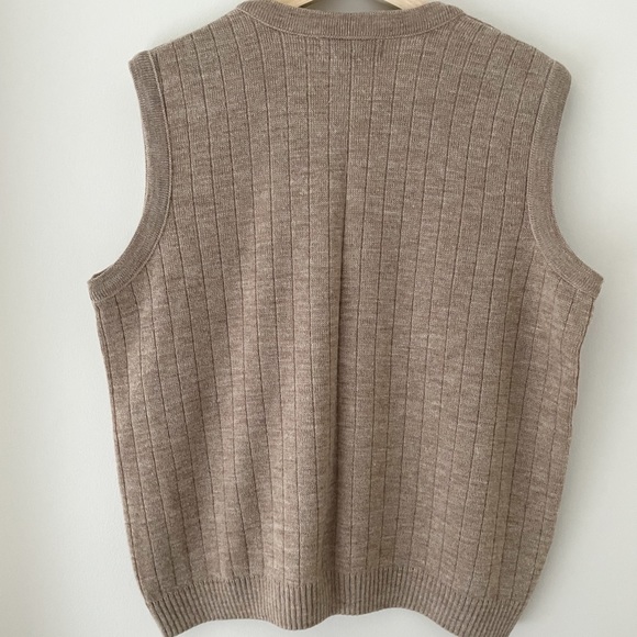 Preppy Academia Sweater Vest in Tan | Grandpa Sweater Vest | Light Academia - Picture 8 of 8